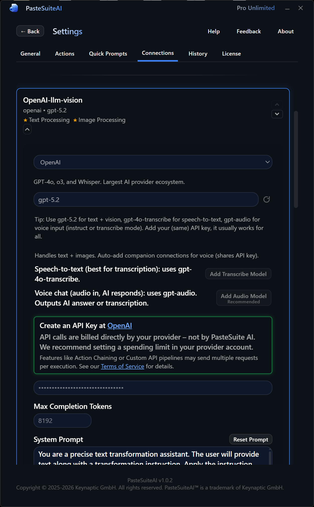 Connection editor form