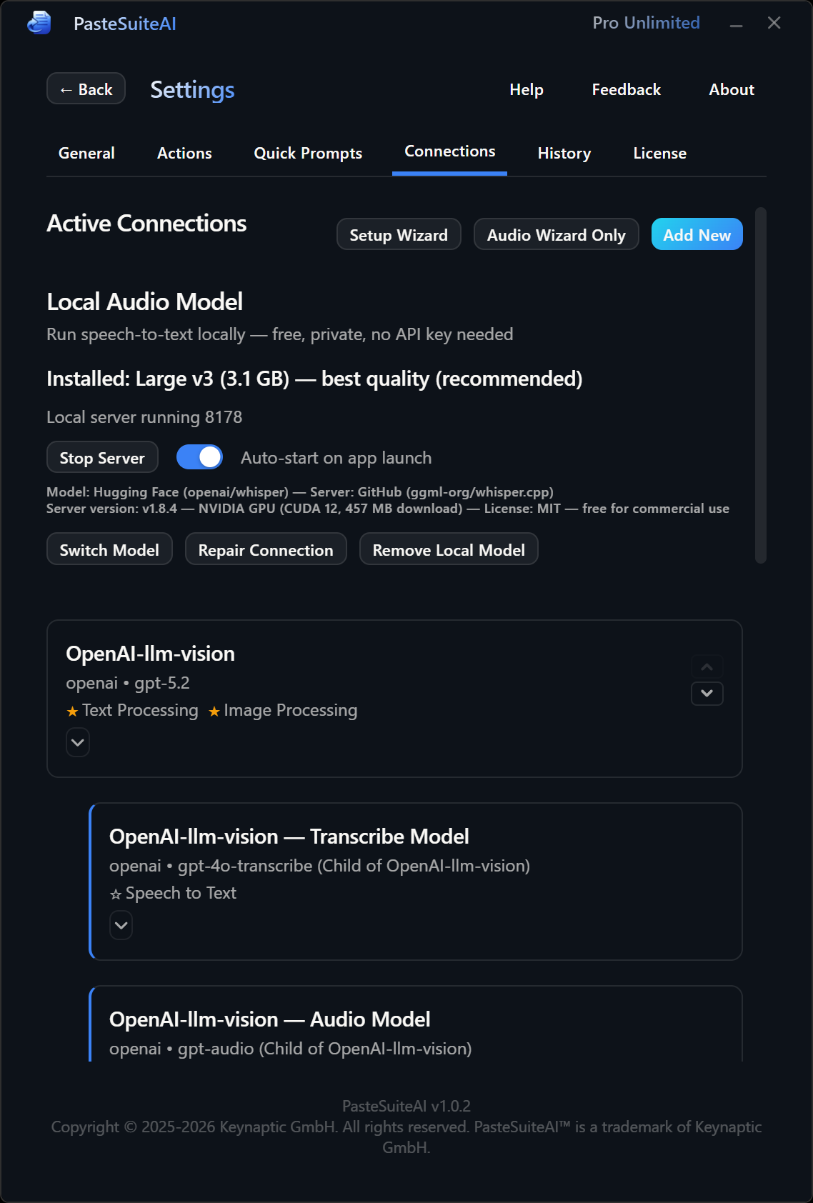 Connections tab overview